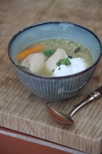 Poached chicken with freekeh@ healthyfoodiebaby